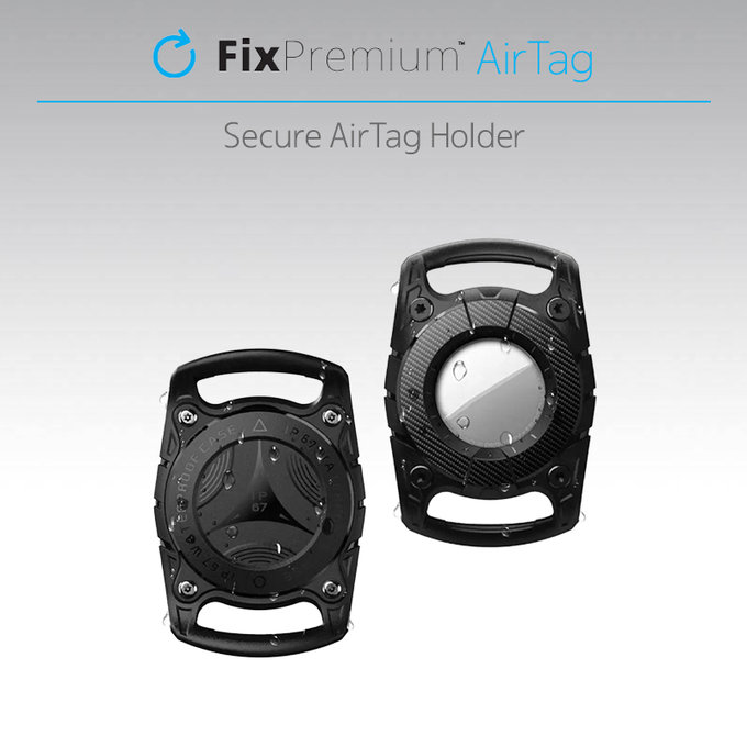FixPremium - Obojek AirTag pro psy a kočky, černý