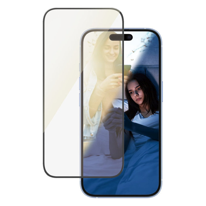 Tvrzené sklo UWF Eyecare s aplikátorem pro iPhone 16/15, Černá, PanzerGlass