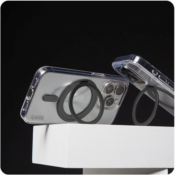 Pouzdro Kickstand s MagSafe pro iPhone 16 Pro, Černá, CARE