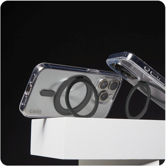 Pouzdro Kickstand s MagSafe pro iPhone 16 Pro Max, Černá, CARE