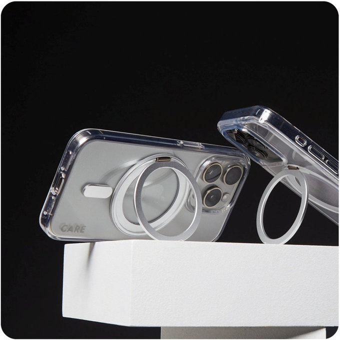 Pouzdro Kickstand s MagSafe pro iPhone 16, Stříbrná, CARE