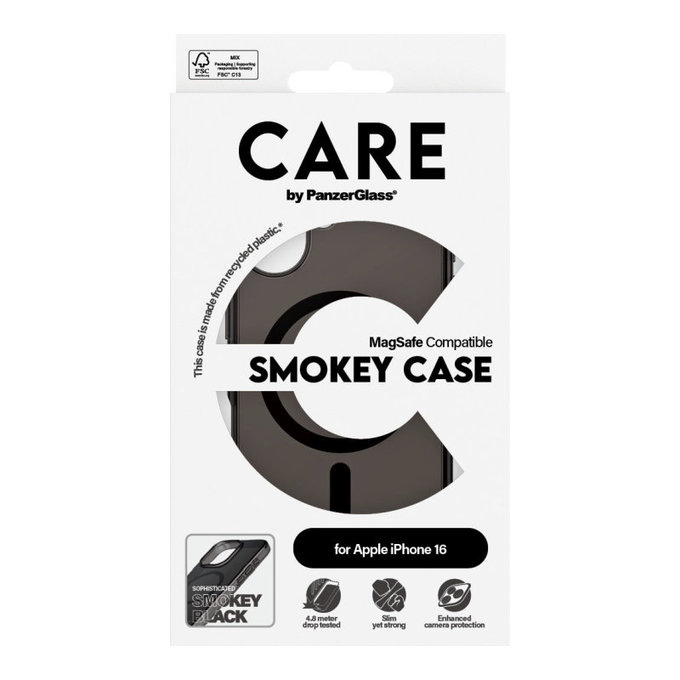 Pouzdro Smokey s MagSafe pro iPhone 16, Černá, CARE