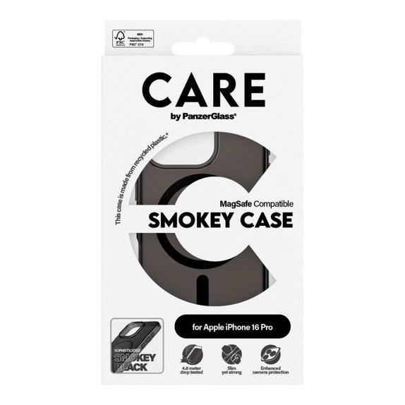 Pouzdro Smokey s MagSafe pro iPhone 16 Pro, Černá, CARE