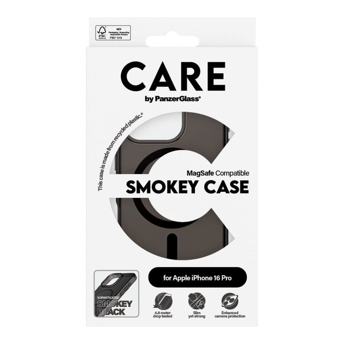 Pouzdro Smokey s MagSafe pro iPhone 16 Pro, Černá, CARE