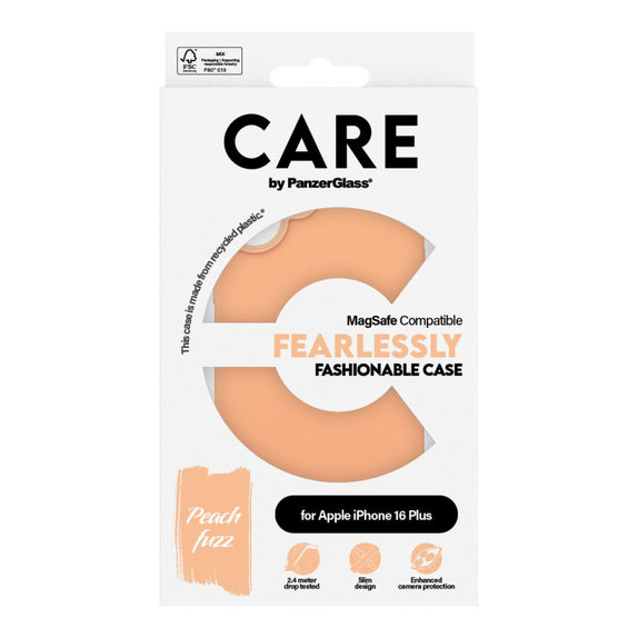 Pouzdro Fearlessly s MagSafe pro iPhone 16 Plus, Peachy, CARE