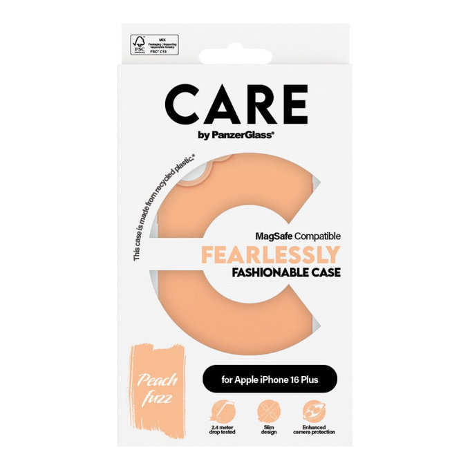 Pouzdro Fearlessly s MagSafe pro iPhone 16 Plus, Peachy, CARE