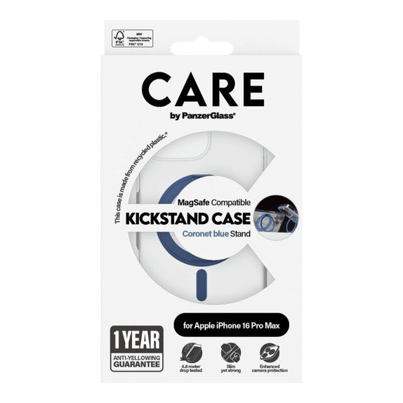 Pouzdro Kickstand s MagSafe pro iPhone 16 Pro Max, Modrá, CARE