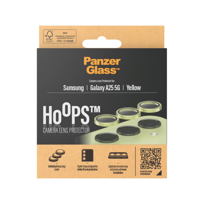 Ochranný kryt objektivu Hoops pro Samsung A25 5G, Žlutá, PanzerGlass