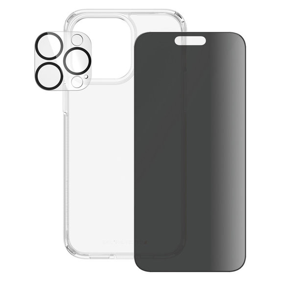Bundle PicturePerfect + Tvrzené sklo UWF Privacy + Hard Case D3O pro iPhone 15 Pro Max, PanzerGlass