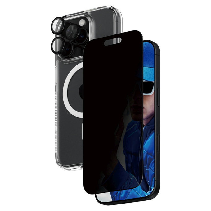 Bundle Hoops + Tvrzené sklo UWF + Hard Case pro iPhone 16 Pro, PanzerGlass