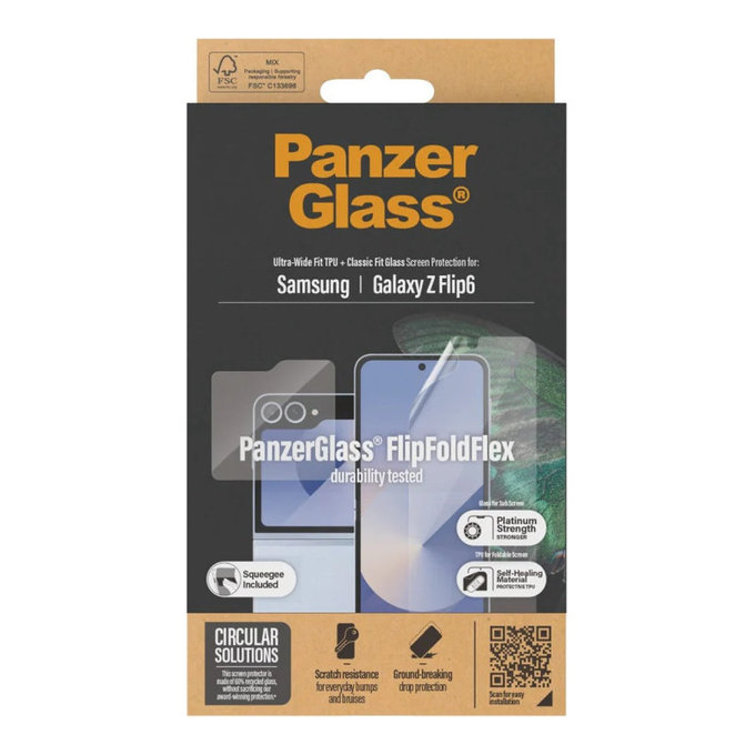 Ochranná fólie UWF a tvrzené sklo pro Samsung Z Flip6, Čirá, PanzerGlass