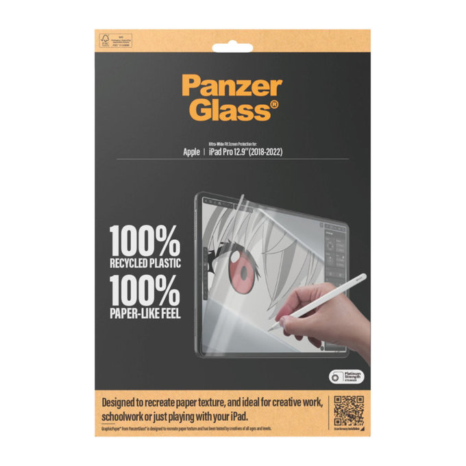 Ochranná fólie GraphicPaper UWF pro iPad Pro 12,9", Čirá, PanzerGlass