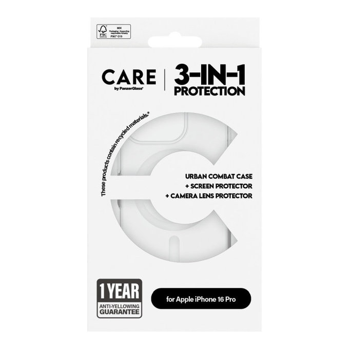 Bundle Hoops + Tvrzené sklo UWF + Pouzdro Urban Combat pro iPhone 16 Pro, CARE