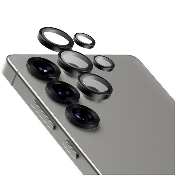 Ochranný kryt objektivu Hoops Ceramic pro Samsung S25 Ultra, Černá, PanzerGlass