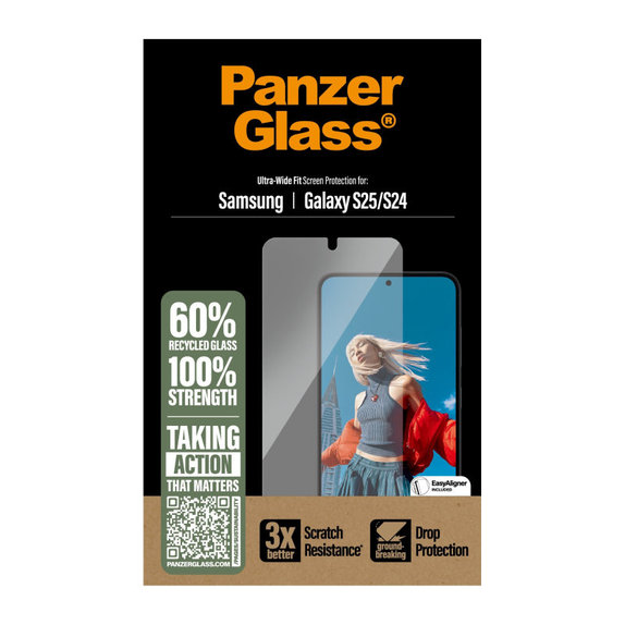 Tvrzené sklo UWF s aplikátorem pro Samsung S25, Transparentní, PanzerGlass