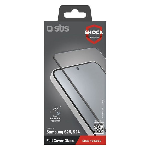 SBS - Tvrzené Sklo Full Cover pro Samsung Galaxy S24 a S25, černá