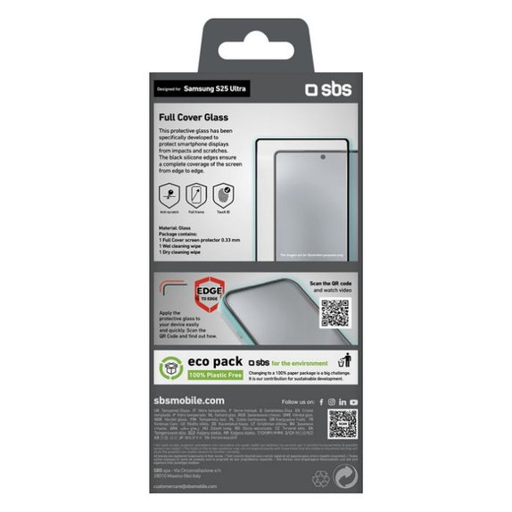 SBS - Tvrzené Sklo Full Cover pro Samsung Galaxy S25 Ultra, černá