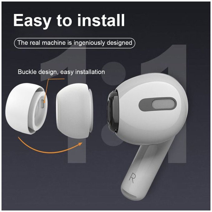 FixPremium - Vyměnitelné Gumičky pro AirPods Pro - Set 3ks (L, S, XS), bílá