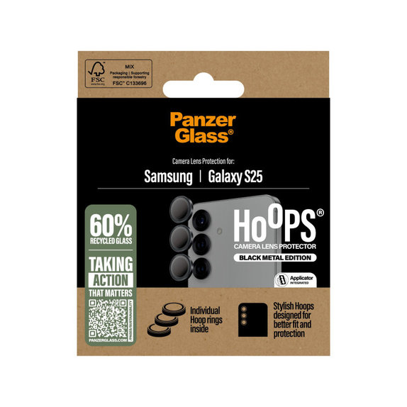 Ochranný kryt objektivu Hoops pro Samsung S25, Černá, PanzerGlass
