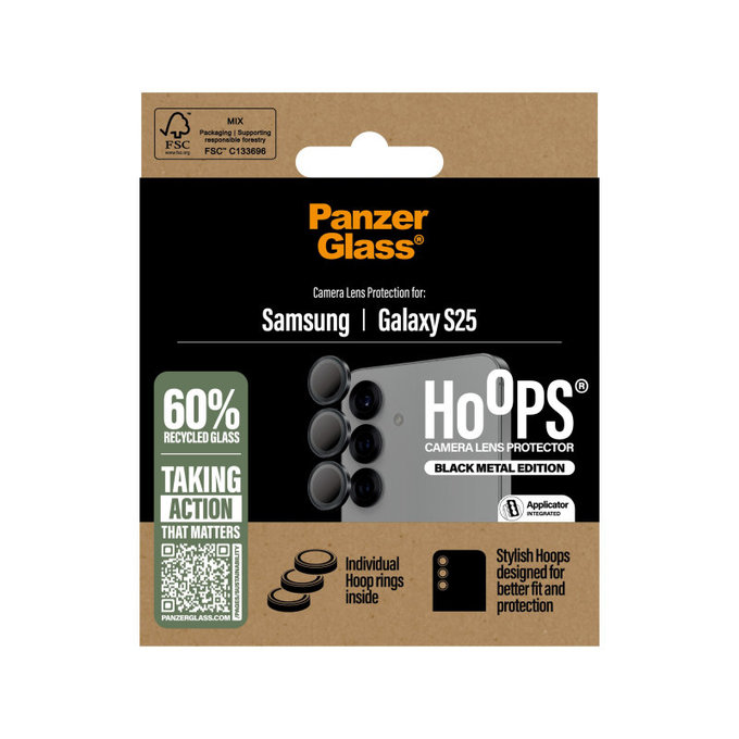 Ochranný kryt objektivu Hoops pro Samsung S25, Černá, PanzerGlass