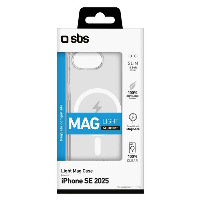 SBS - Pouzdro Light Mag pro iPhone 16e, transparentná