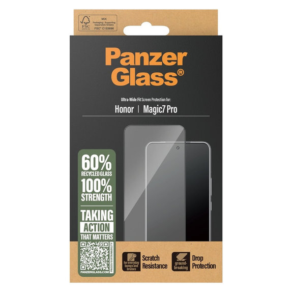 Tvrzené sklo UWF pro Honor Magic7 Pro, Černá, PanzerGlass