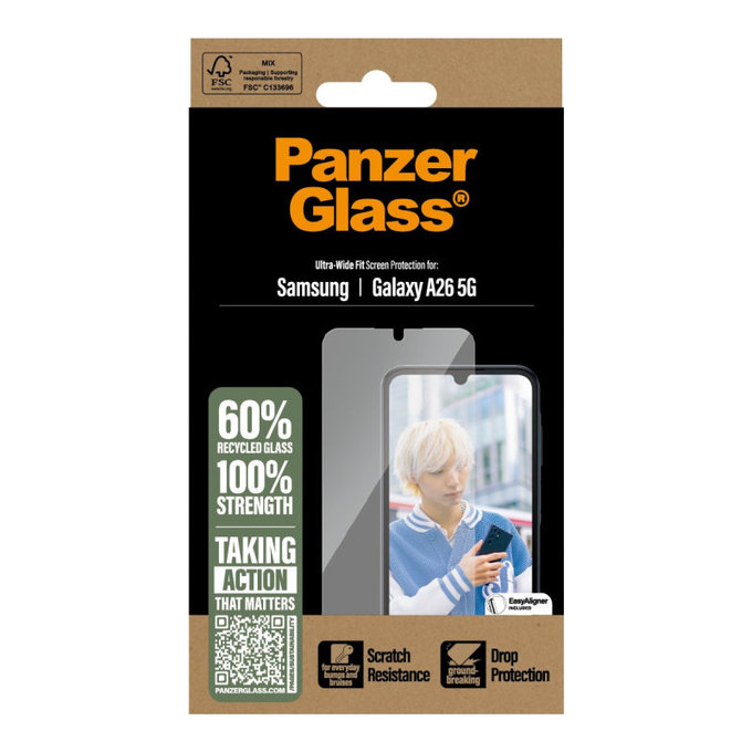 Tvrzené sklo UWF pro Samsung A26 5G, Transparentní, PanzerGlass