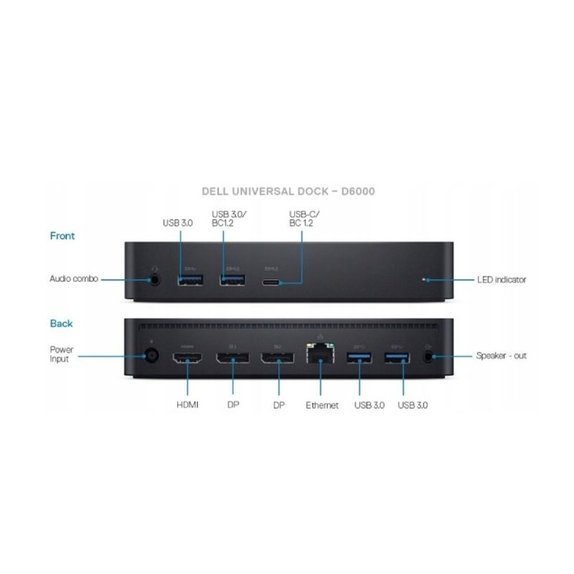 Dell D6000 - Dokovací stanice (USB-C) + Adaptér 130W Zánovní