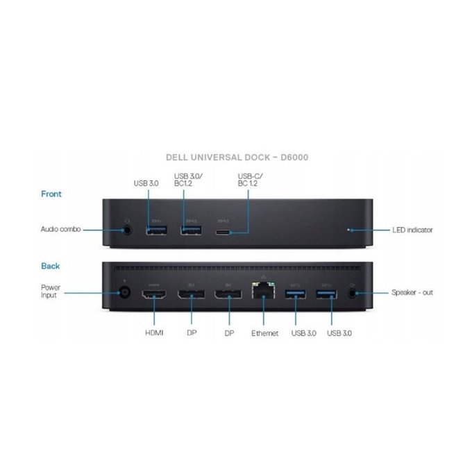 Dell D6000 - Dokovací stanice (USB-C) + Adaptér 130W Zánovní