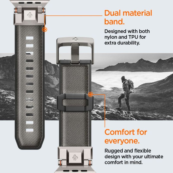 Spigen - Řemínek Durapro Armor pro Apple Watch (42, 44, 45, 49mm), šedá