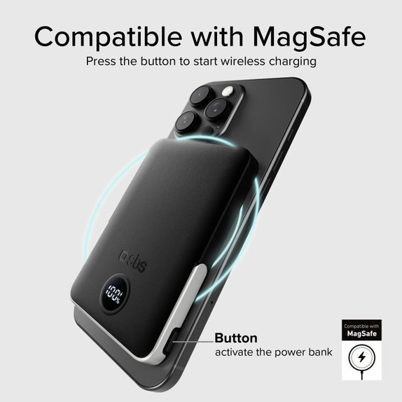 SBS - PowerBank 5000mAh, 20W, Power Delivery, Mag Stand, černá