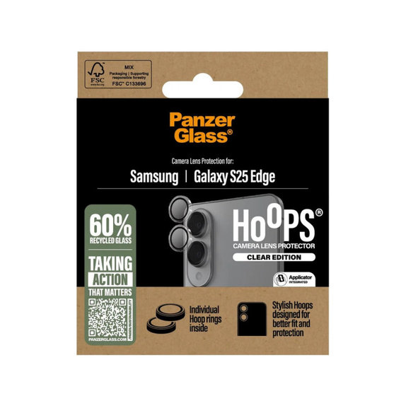 Ochranný kryt objektivu Hoops pro Samsung S25 Edge, Čirá, PanzerGlass