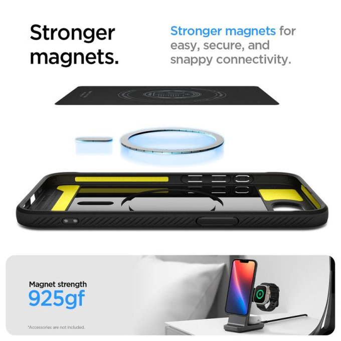 Spigen - Pouzdro Rugged Armor s MagSafe pro iPhone 16e, Matte Black