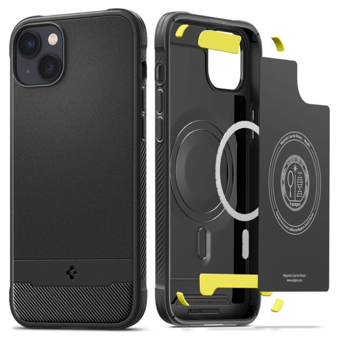Spigen - Pouzdro Rugged Armor s MagSafe pro iPhone 14, Matte Black