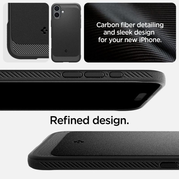Spigen - Pouzdro Rugged Armor s MagSafe pro iPhone 16, Matte Black