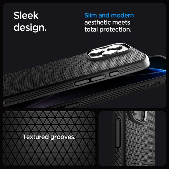 Spigen - Pouzdro Liquid Air "T" s MagSafe pro iPhone 16 Pro, Matte Black
