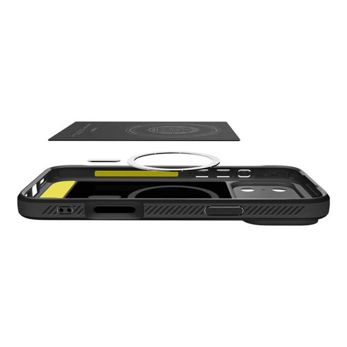 Spigen - Pouzdro Rugged Armor s MagSafe pro iPhone 17 Pro, Matte Black