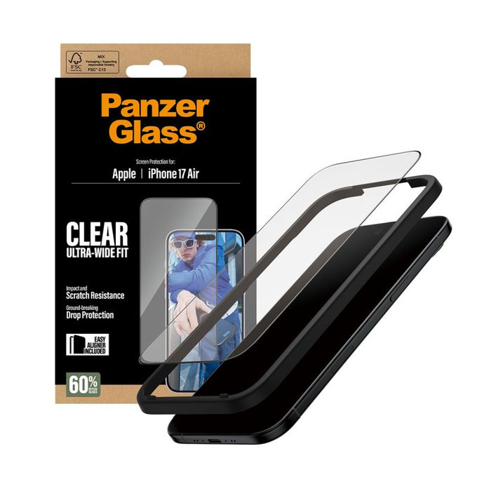 PanzerGlass - Tvrzené sklo UWF s aplikátorem pro iPhone Air, černá