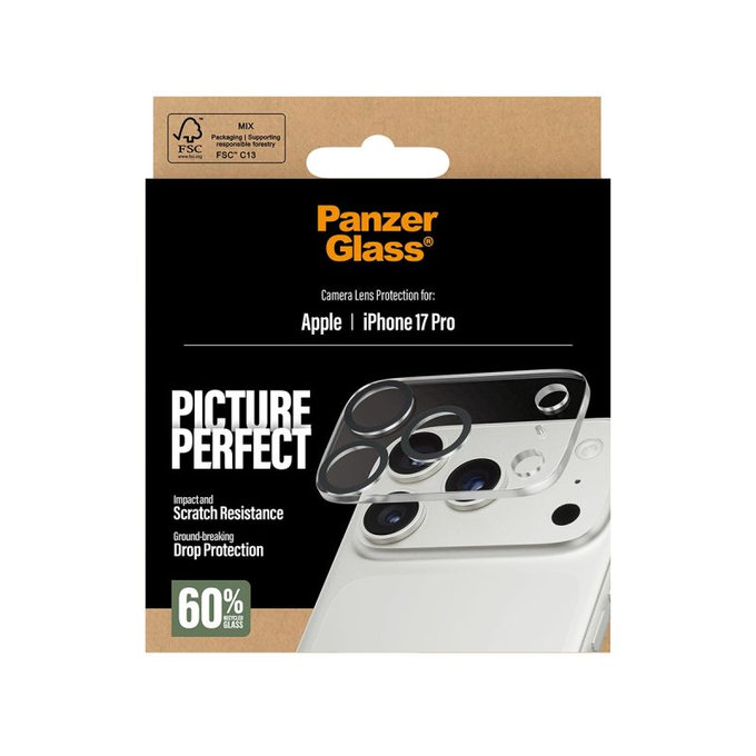 PanzerGlass - Ochranný kryt objektivu PicturePerfect pro iPhone 17 Pro, čirá