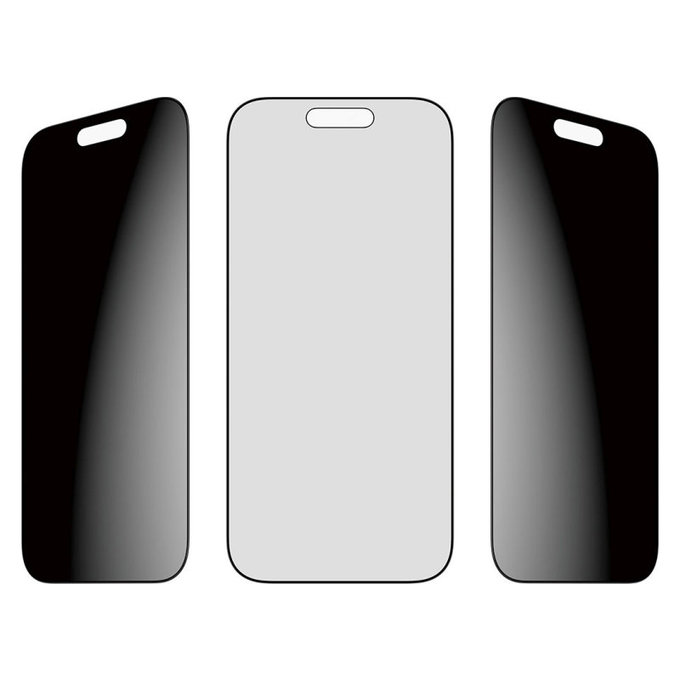 Tvrzené sklo UWF 2-Way Privacy s Fastfit pro iPhone 17/16 Pro, Černá, PanzerGlass