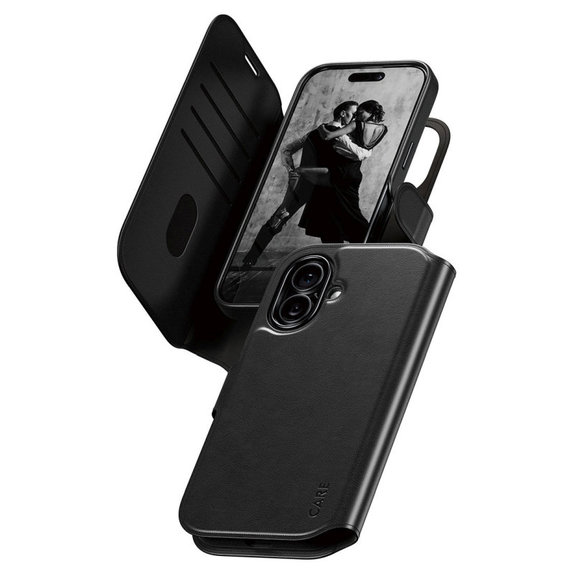 Pouzdro Wallet Tango Two-In-One s MagSafe pro iPhone 17, Černá, CARE