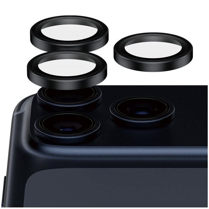 Ochranný kryt objektivu Hoops Ceramic II pro iPhone 17 Pro Max/17 Pro/16 Pro Max/16 Pro, Černá, PanzerGlass