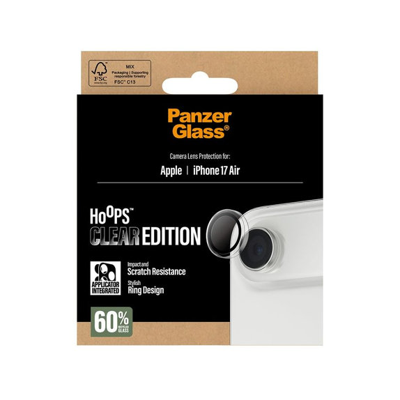 PanzerGlass - Ochranný kryt Objektívu Fotoaparátu Hoops pro iPhone Air, transparentní