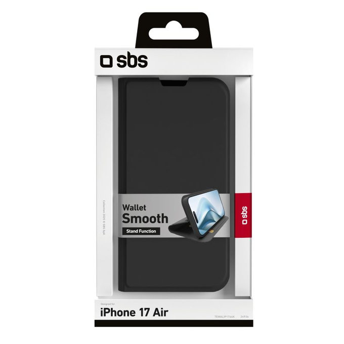 SBS - Pouzdro Book Wallet Smooth pro iPhone Air, černá