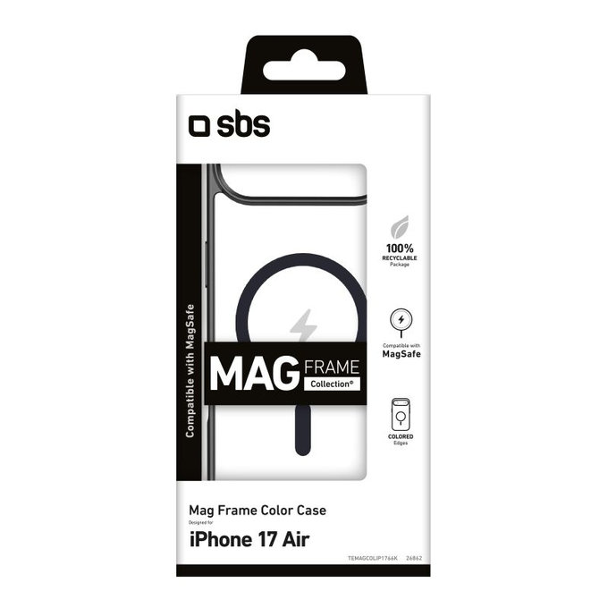 SBS - Pouzdro Mag Frame kompatibilní s MagSafe pro iPhone Air, černá