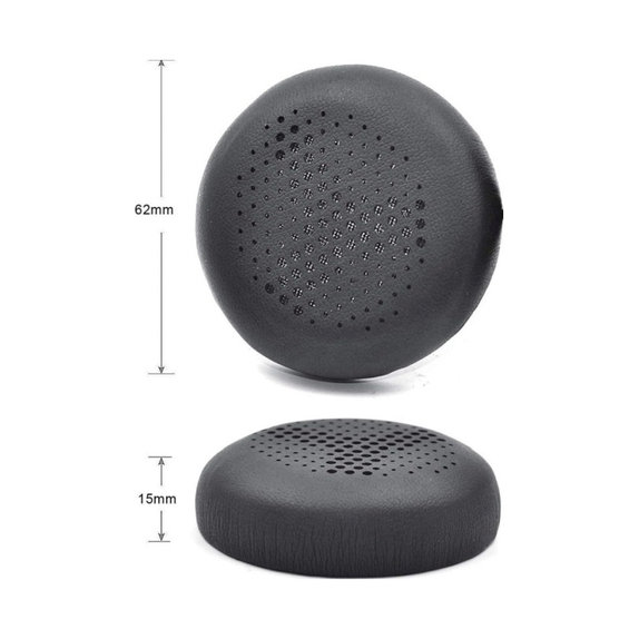 Náhradní Náušníky pro AKG Y500, Paměťová pěna + PU kůže, Černé, 1 pár