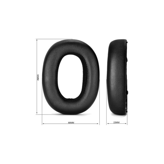 Náhradní Náušníky pro AKG N700NC, Paměťová pěna + PU kůže, Černé, 1 pár