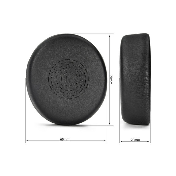Náhradní Náušníky pro Jabra Evolve2 50, 55, Paměťová pěna + PU kůže, Černé, 1 pár