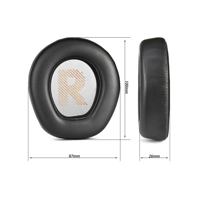 Náhradní Náušníky pro JBL Quantum Q200, Q300, Paměťová pěna + PU kůže, Černé, 1 pár
