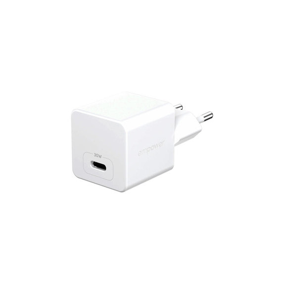 Cestovní adaptér Grand Prix USB-C, GaN, 30 W PD, stříbrnobílý, empower